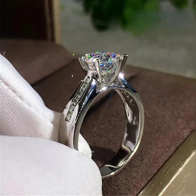 New Classic Elegant Fashion Ring For Women Set With Zircon Shining Engagement Wedding  Jewelry Accessories