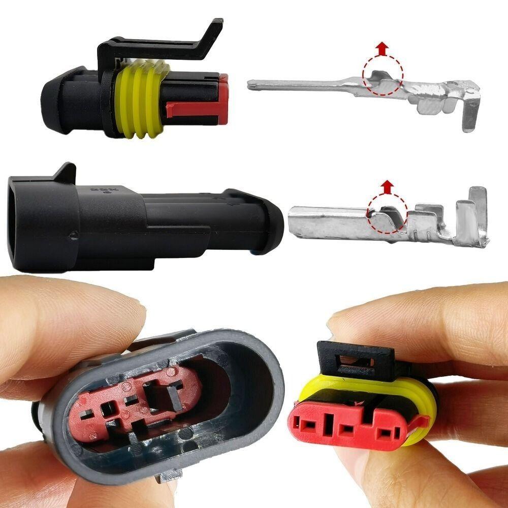 1/2/3/4 Pin Waterproof Connector Kit Electrical Wire Connector Plug  Truck Wiring