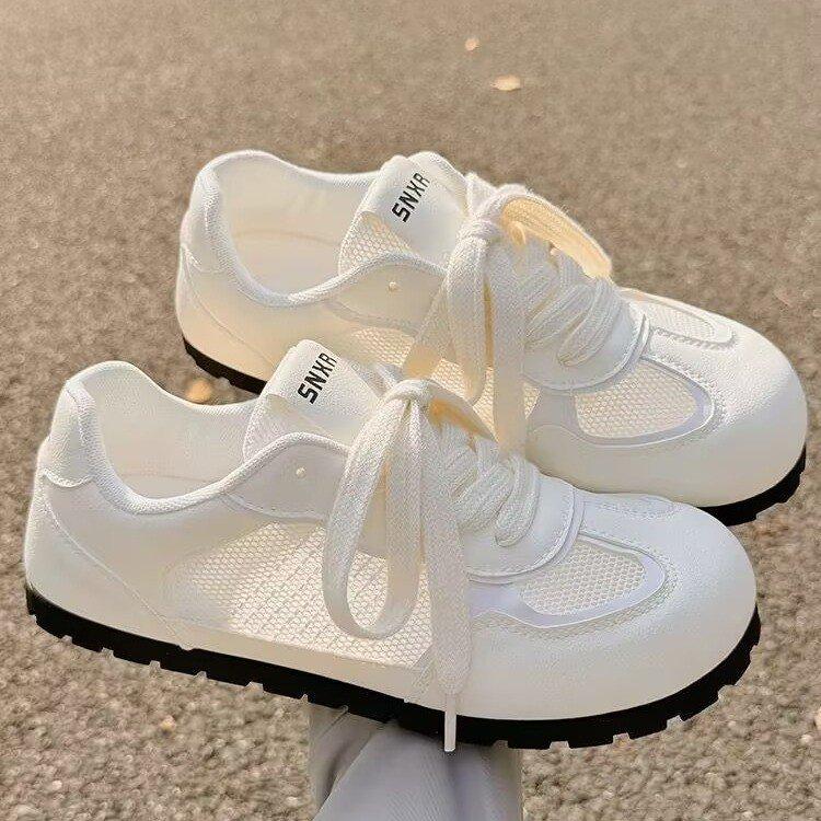 

Summer breathable and not stuffy feet women s shoes mesh shoes with skirts little white shoes versatile ballet training shoes flat baseplate shoes 40