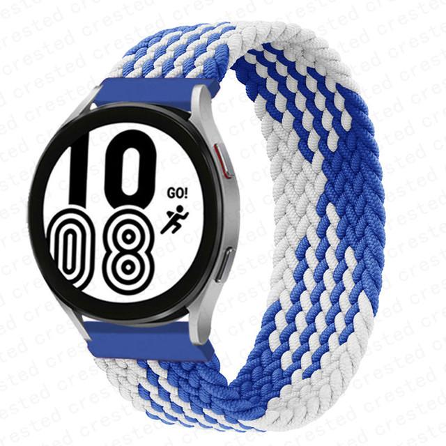 20mm 22mm Band for Samsung Galaxy watch 6 7 4 5 pro active 2 Gear S3 braided solo loop bracelet correa Huawei watch GT 2 3 strap