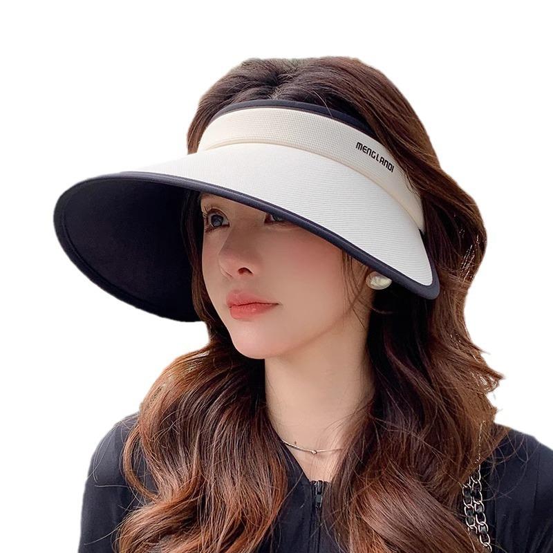 UPF + large brim empty top hat children's new UV protection face covering vinyl sun protection sun hat summer