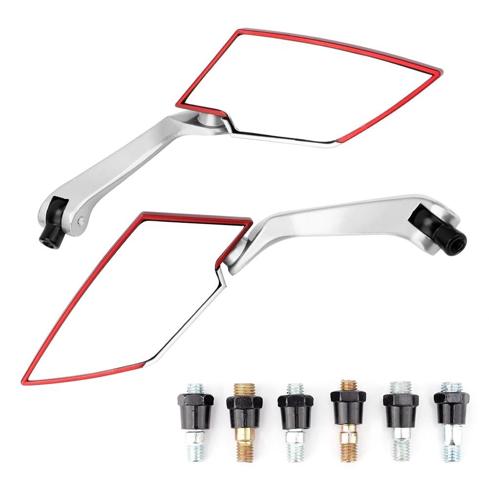 

2Pcs Motorcycle Motorbike Modified Rearview Mirror Rear View Side Mirrors Red красный