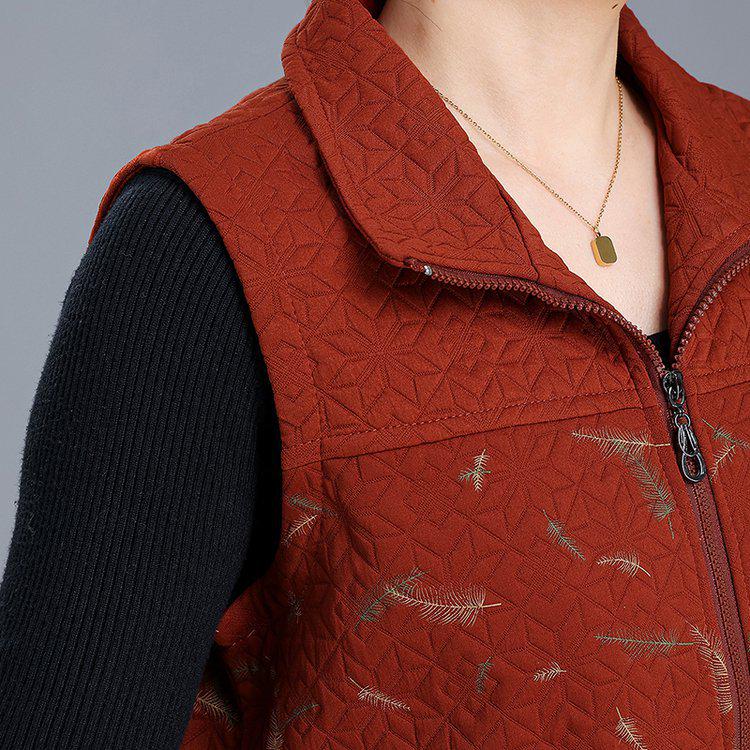 Chic Spring/Autumn Casual Shawl Vest for Middle-Aged and Elderly Women - Loose Slimming Lightweight Jacket.