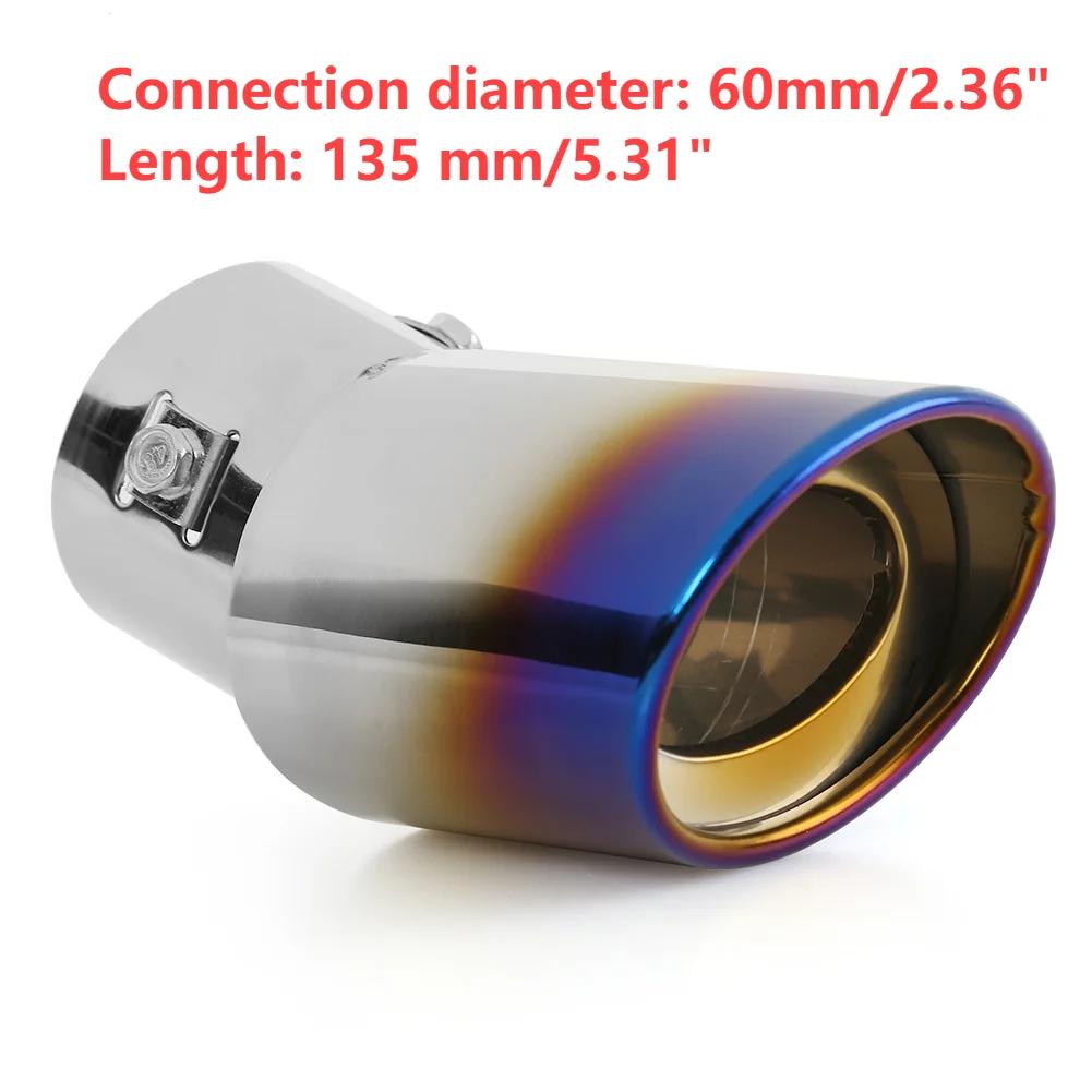 Car Decoration Single/Double Outlet Tail Pipe Car Styling Universal Car Exhaust Trim Muffler Pipe Tail Stainless Steel Curved