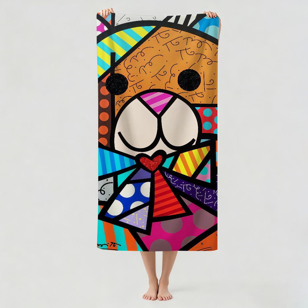 Fashion print R-Romero B-Britto Towel Drying Bath Towel Applicable To Light Swimming Camping Yoga Beach Out