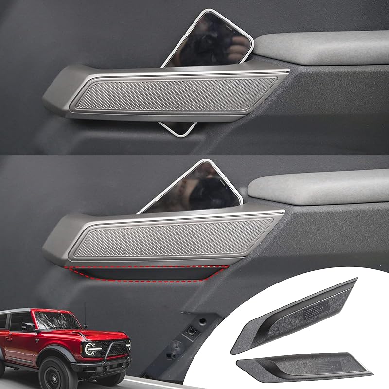 Mabett Aufbewahrungs-Organizer für Vordertürgriffe, kompatibel mit Ford Bronco 2021 2022 2023, Ablagebox für innere Türgriffe für Bronco-Zubehör 2/4-türig,