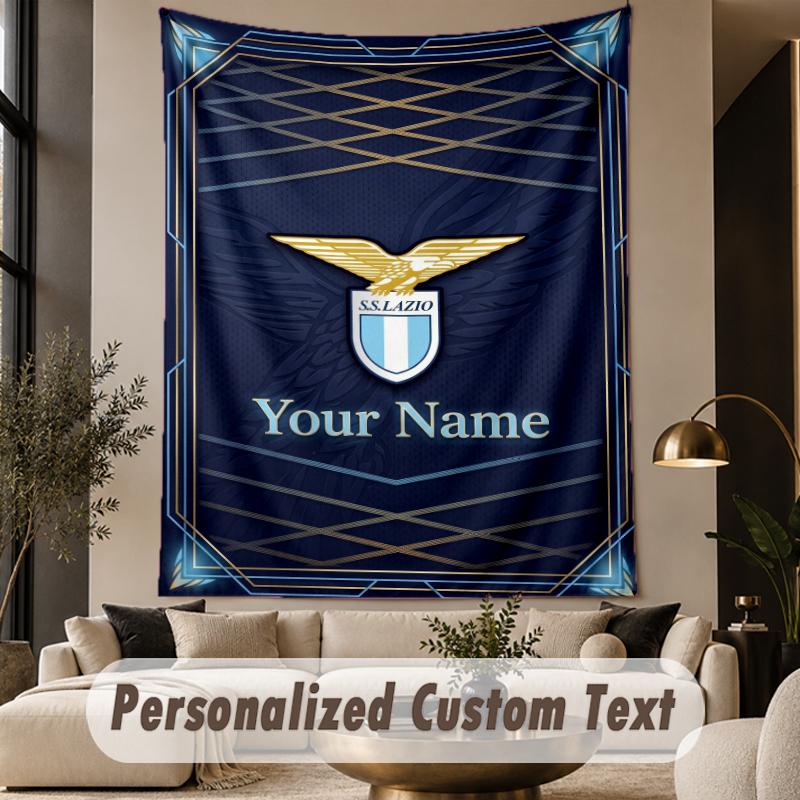 Custom Text Tapestry Lazio FC Print Wall Tapestry Indoor Living Room Wall Decor