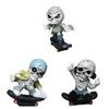 Scary Resins Skeleton Sculpture Funny Skateboarding Skull Figurine Ornament for Halloween Party Desktop Decoration