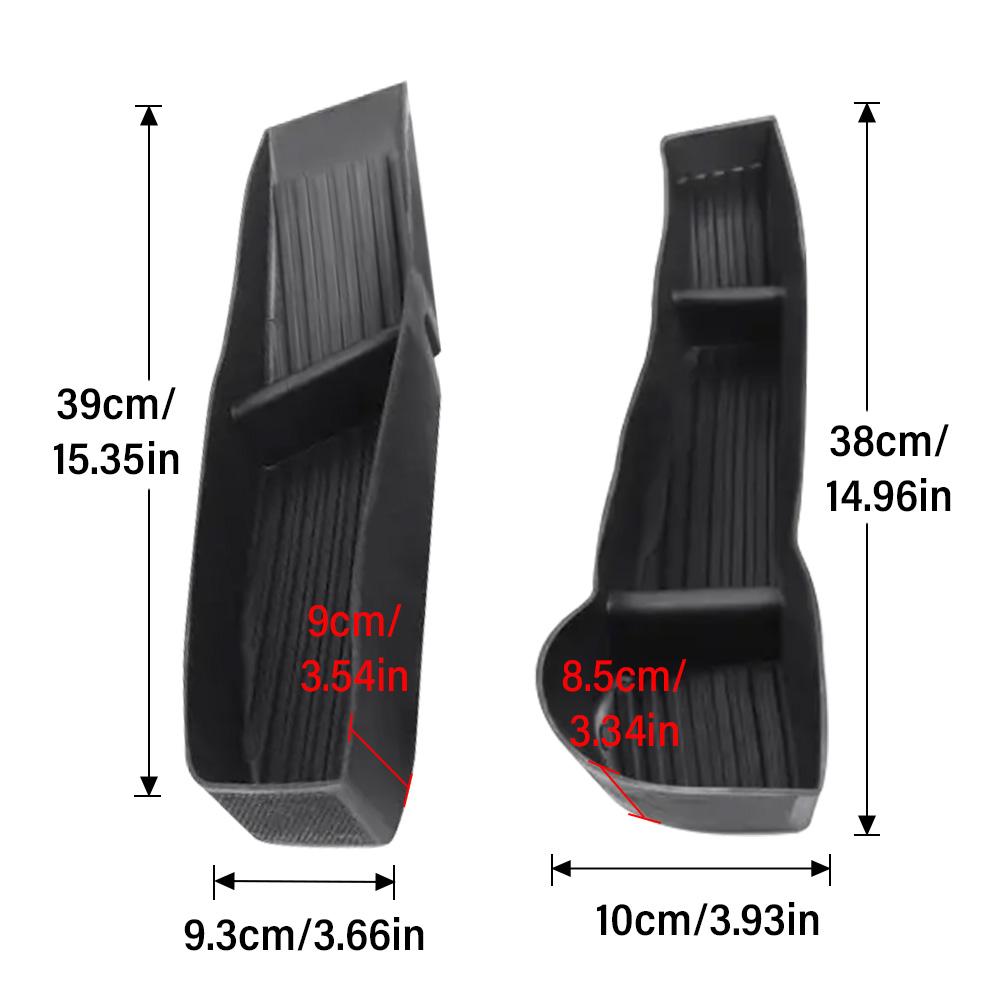 4PCS Car Door Side Storage Box Slot Tray For Tesla Model Y 20-24 Front Rear TPE Door Handle Storage Organizer Black New