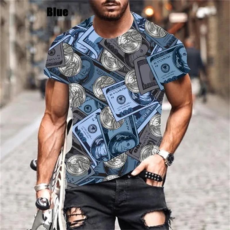 New Fashion Dollar Muži Ženy Jaro Léto Trička s krátkým rukávem 3D potiskem Neformální Móda Sportovní topy s kulatým výstřihem Trička