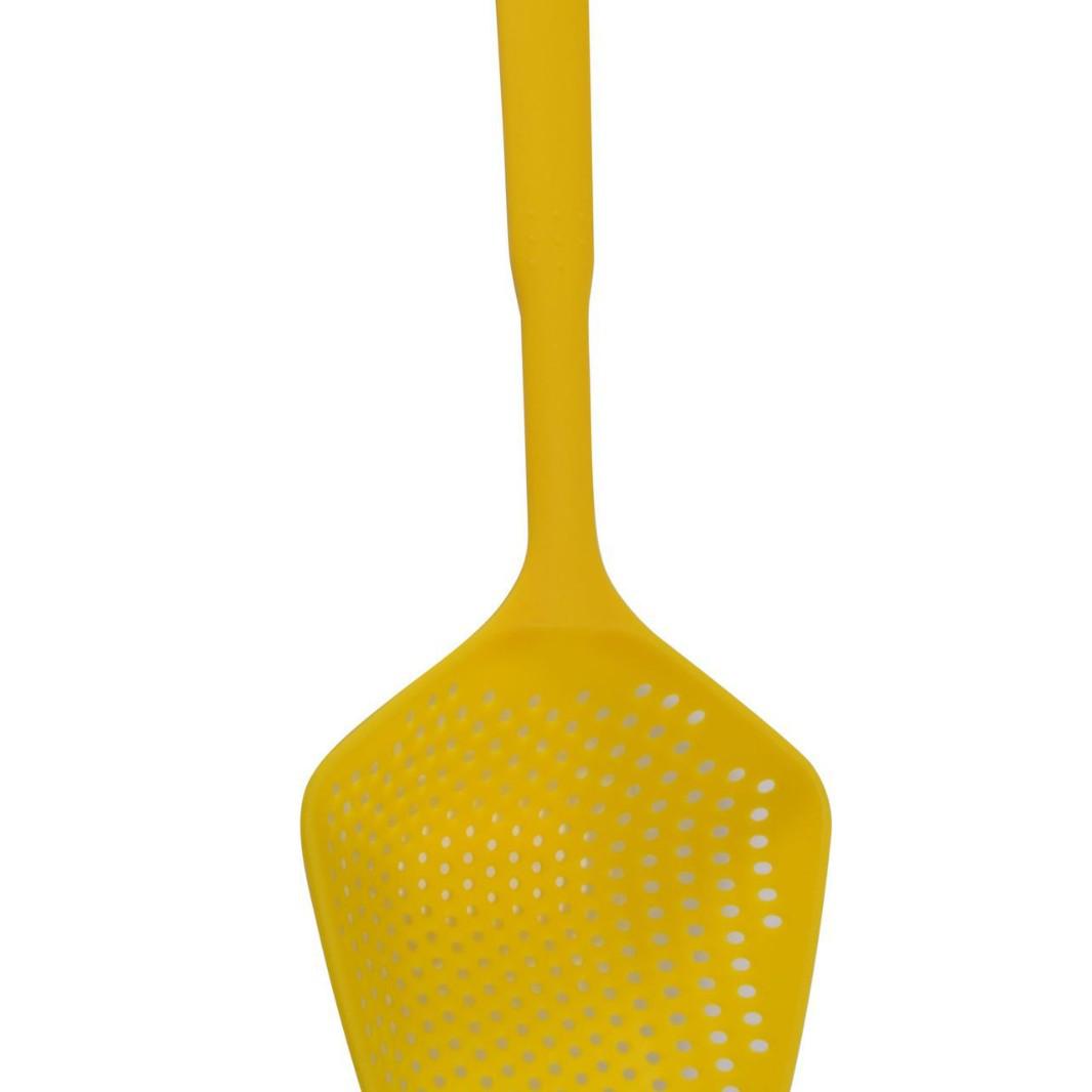 PP Colander Water-Separating Plastic Scoop and Drain Kitchen Shovel жёлтый