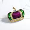Vintage Crown Brooch Alloy Rhinestone Jewelry For Women And Men