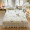 Sleep grid bed skirt style cool silk cooling mat three piece set