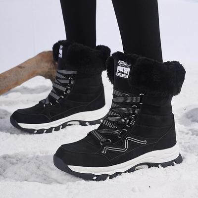 Novos sapatos de algodão de inverno botas de neve de cano alto botas quentes e antiderrapantes tubo longo