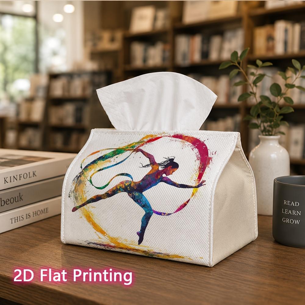 1pc, 2d Flat Printing, Tissue Box Colorful Dance Patterns Printed Tissue Box, Suitable for Home, Car, and Party Decoration Tissue Holder, Perfect for