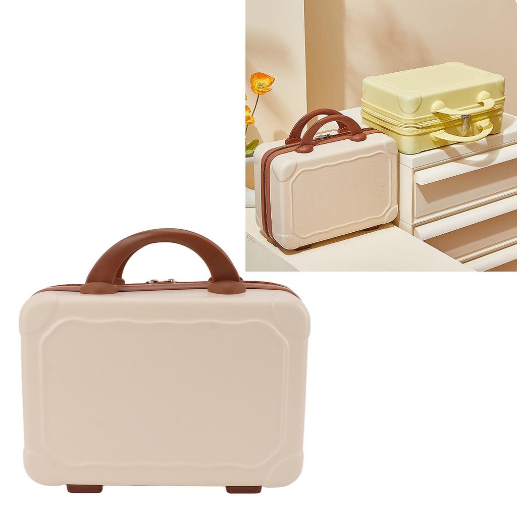 14in Cosmetic Box Suitcase Design Vintage   Large Capacity Portable ABS Makeup Bag for Women Girls Travel