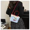Fashion Large Capacity Crossbody Bag Polka Dot Embroidery Shoulder Bag Bow Checkered Pattern Handbag Travel Use