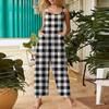 Women's Casual Jumpsuit Sleeveless Gradient Stripe Printed Cotton Jumpsuit