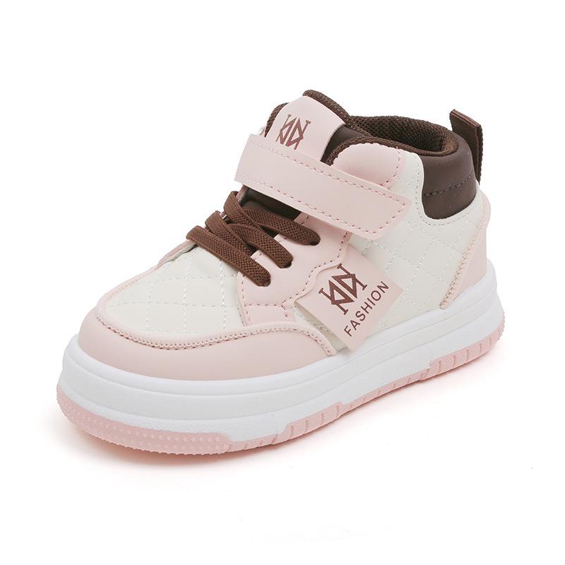 Children's High-Top Casual Sports Shoes 2026 - Soft Sole White Sneakers for Boys and Girls, Spring/Autumn Collection.