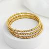 18k Gold Plated Multi-Layer Stackable Stainless Steel Square Twisted Bracelet Set - Elegant, Non-Fading, Fashionable Charms.