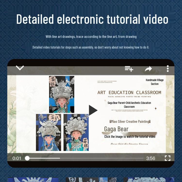 Xianci Miao Figure Painting: Handmade Silver Jewelry Tin Foil Embossed Art