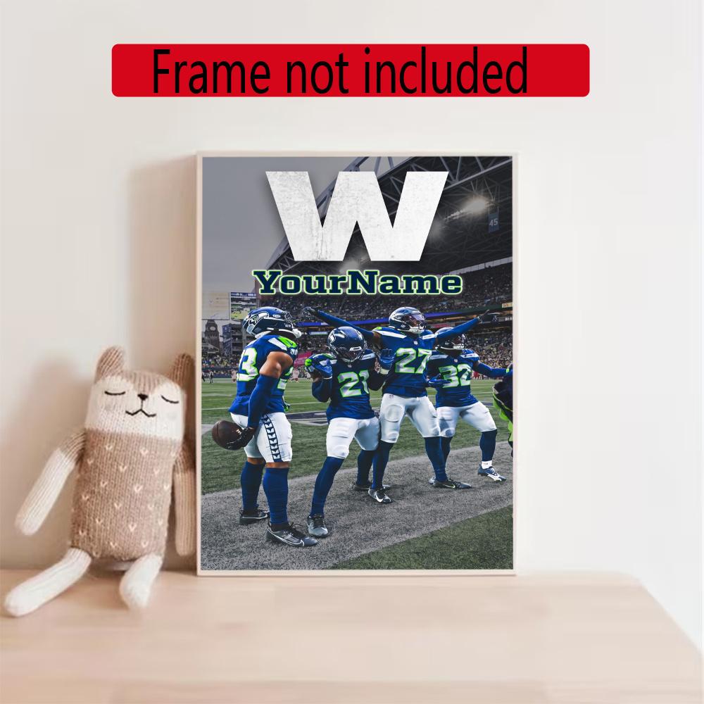Seattle Seahawks Personalized Text Diamond Painting Round Diamond Mosaic Rhinestones Diamond Embroidery Craft Kit Wall Decor Without Frame