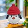 Christmas Penguin Candy Storage Box Red Hat Penguin Chocolate Goodies Snack Container Figurine Statue Resin Ornament