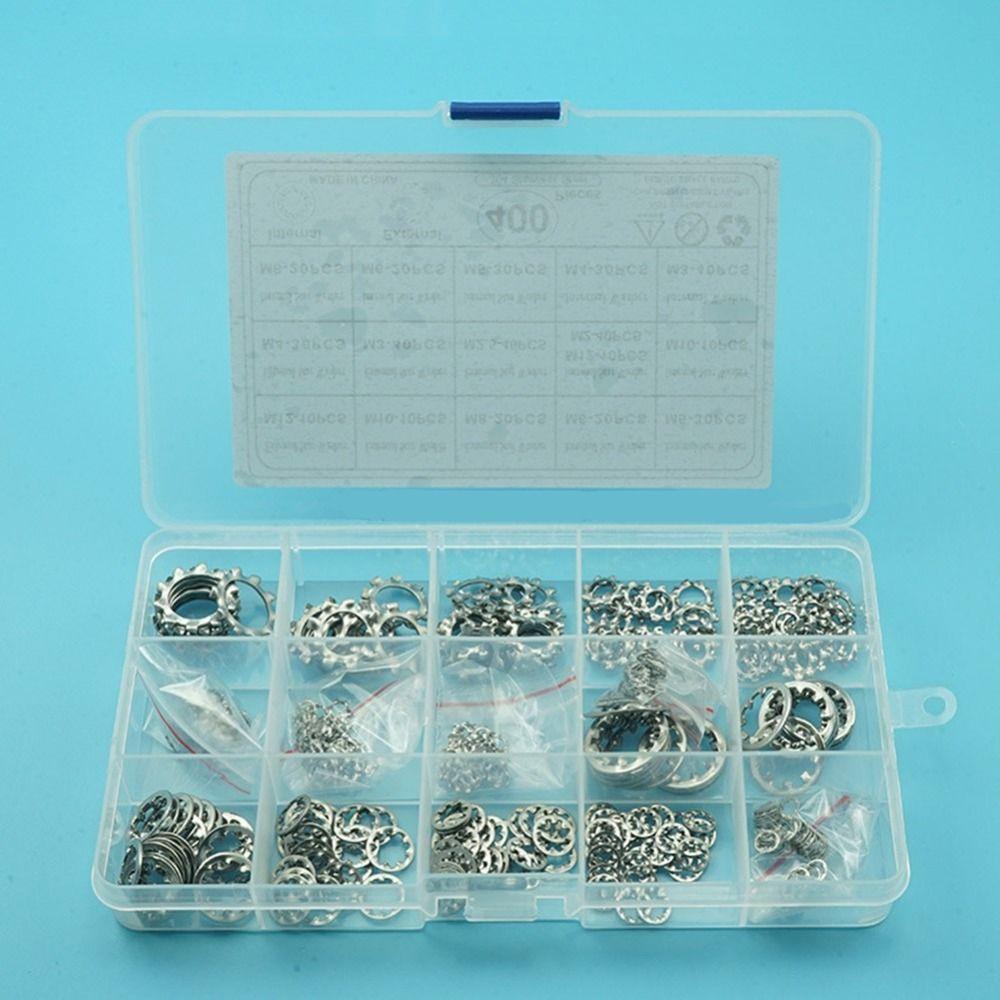 

Ассортимент стопорных шайб из нержавеющей стали 304, 400 шт., коммерческая техника