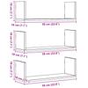 Wall Shelves 3 pcs Grey Sonoma 58 x 18 x 18 cm Particleboard