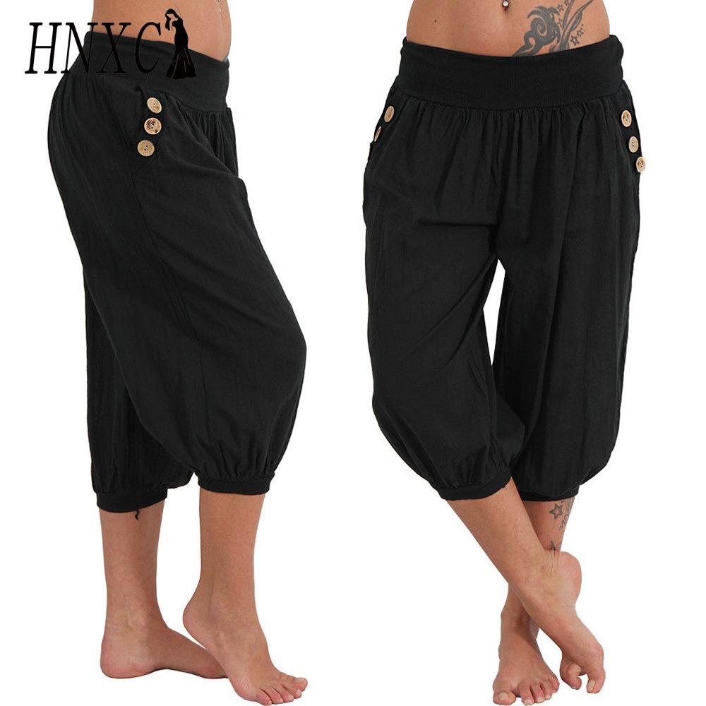 

HNXC Летние женские прохладные брюки Повседневные свободные широкие штаны больших размеров Удобные брюки для отдыха XXXXXL чёрный