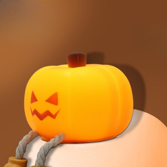 

Pumpkin Night Light Cute Soft Silicone Safe Lamp Decorations Timing Dimmable Bedside Decor Kids Babies Halloween Gifts
