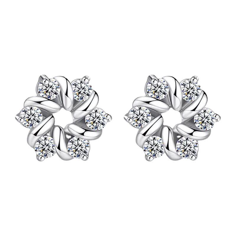 Серьги-гвоздики  Десять миль персиковых цветов  с цирконами - Женский модный бестселлер