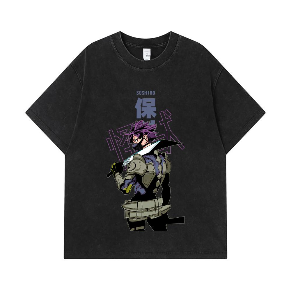 275 GSM Washed T-shirts 100% Cotton Kaiju No 8 V12 Soshiro Print Unisex Heavy Cotton T Shirt
