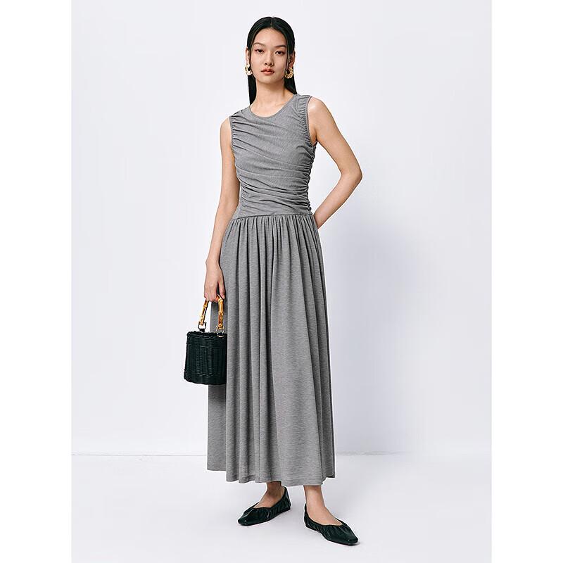 PEACEBIRD Women s Sleeveless Pleated Midi Dress M