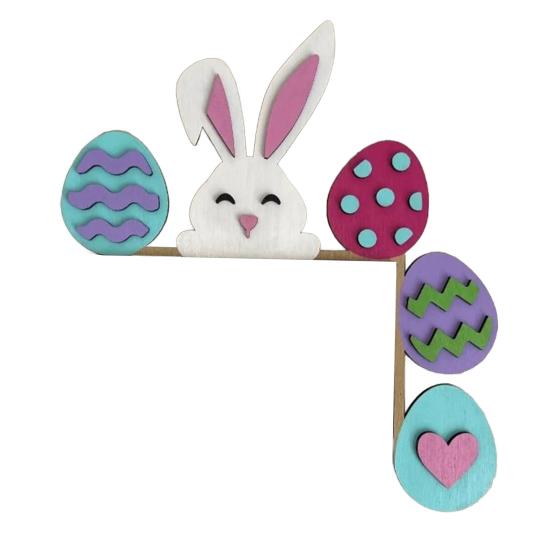 

Yousheng Пасхальный кролик Угловое украшение двери Фермерский дом Рустик Красочное яйцо Морковь Кроличьи уши Знак на дверной проем Топпер для края входной двери Орнамент B