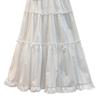 Sweet Lace Bow Ruffle Midi Skirt for Women - Spring 2025 High Waist A-line Style