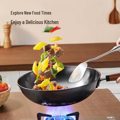 Longde 30cm Cast Iron Stir-Fry Wok
