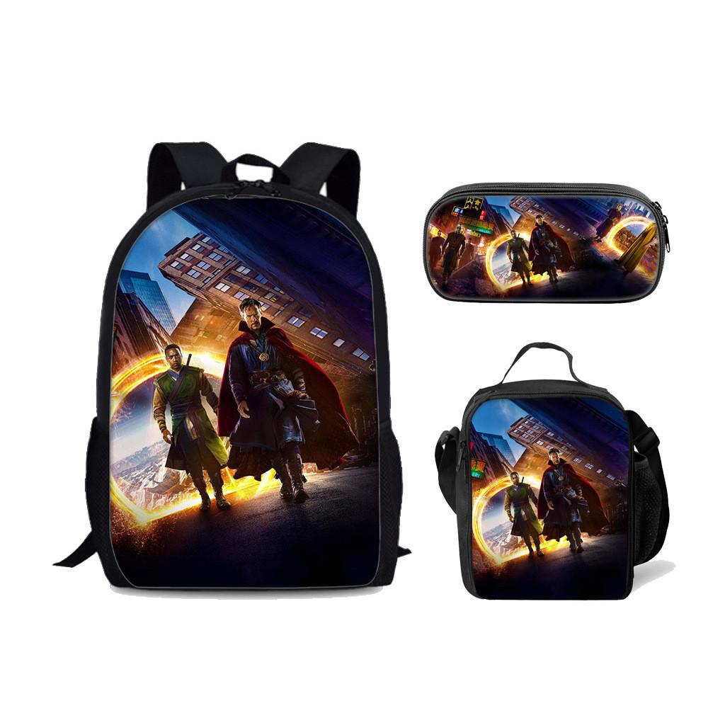 Doctor Strange 2 Multiverse Backpack Lunch Bag Pencil Case Student School Set For Teens