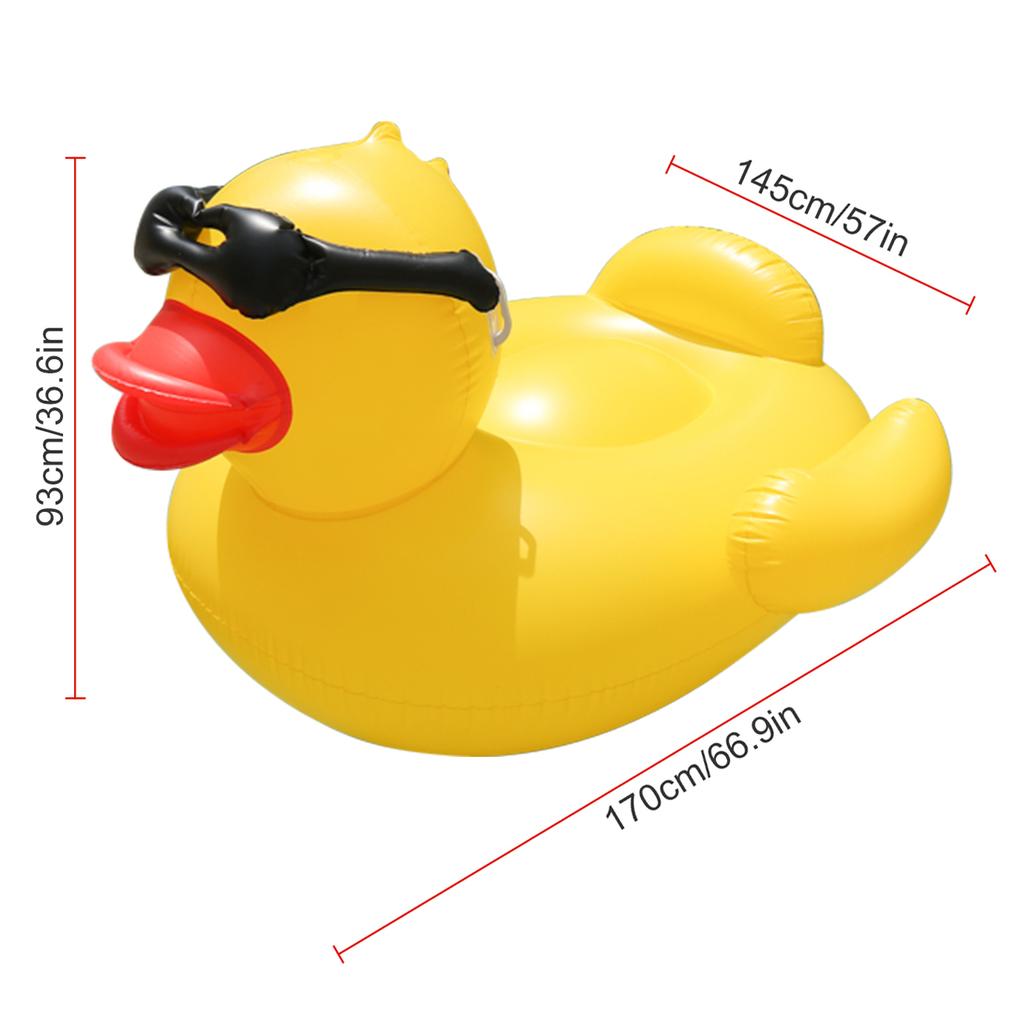 Giant Inflatable Yellow Duck Pool Float Ride On Water Lounge Island for Adults Outdoor Swimming Pool Toy