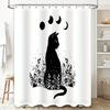 Floral Cat Shower Curtain Gothic Forest Animal Pattern Bathroom Decor Vintage Nature Home Decor Wall Hanging Tapestry Art