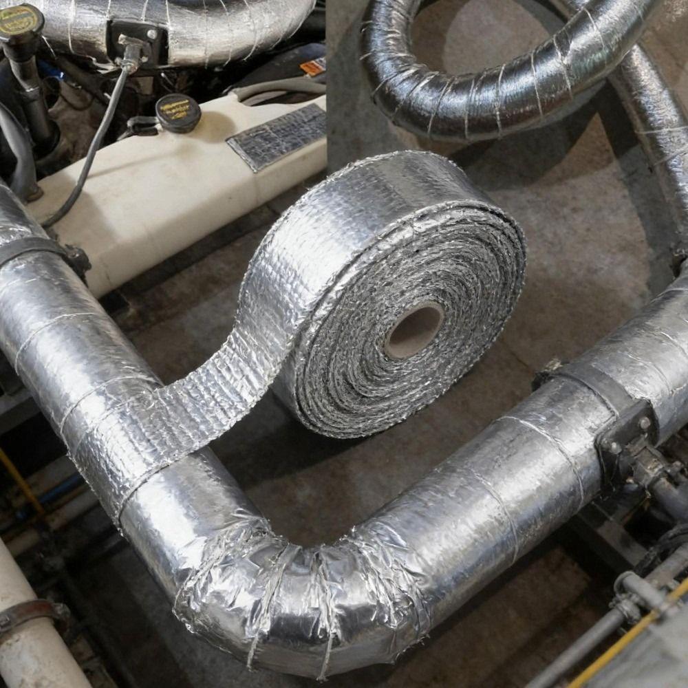 Fiberglass Exhaust Pipe Heat Wrap Tape Aluminum Foil Tapes  for Car Motorcycle Truck Exhaust Header