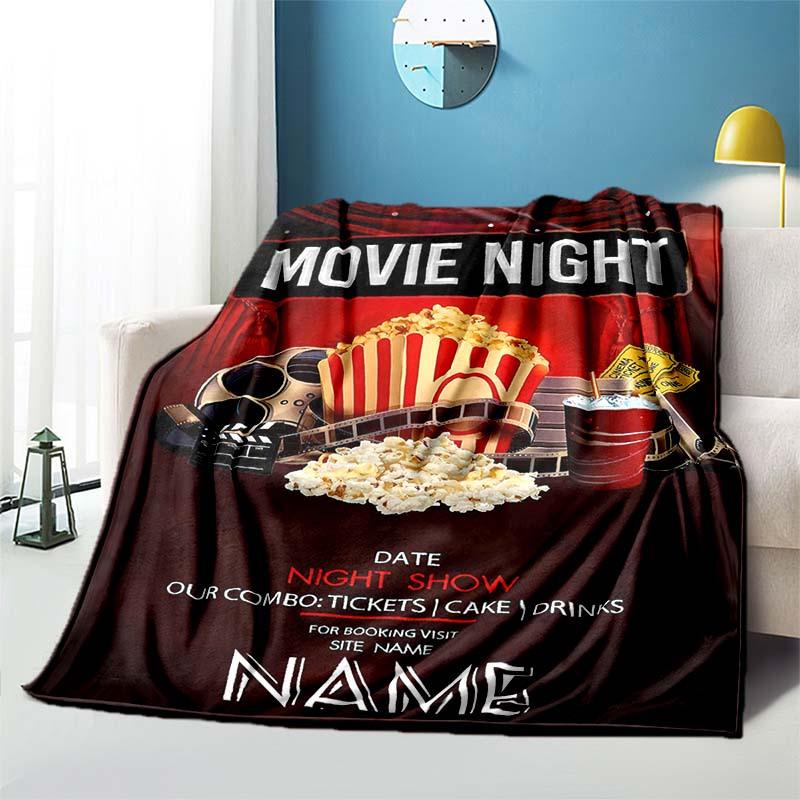 Movie Invitation Customize Your Name Blanket Used For Chair Office Sofa Bed Camping Soft And Warm Giving Friends And Relatives Birthday Graduation