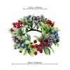 Christmas Candle Ring Artificial Pine Needle Pinecone Berries Garland Rustic Festive Candle Wreath for Home Table Decor