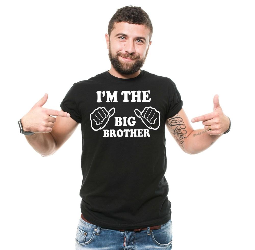 Mens I m The Big Brother Shirt Funny Brother Tee Shirt Big Brother Funny Gift Unisex T-Shirt L