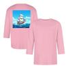 Men's casual and fashionable printed round-neck three-quarter sleeve top T-shirt