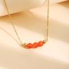 Vintage Necklace Featuring Natural Stone Adjustable Length Necklace Stainless Steel Texture Present for Women and Girl