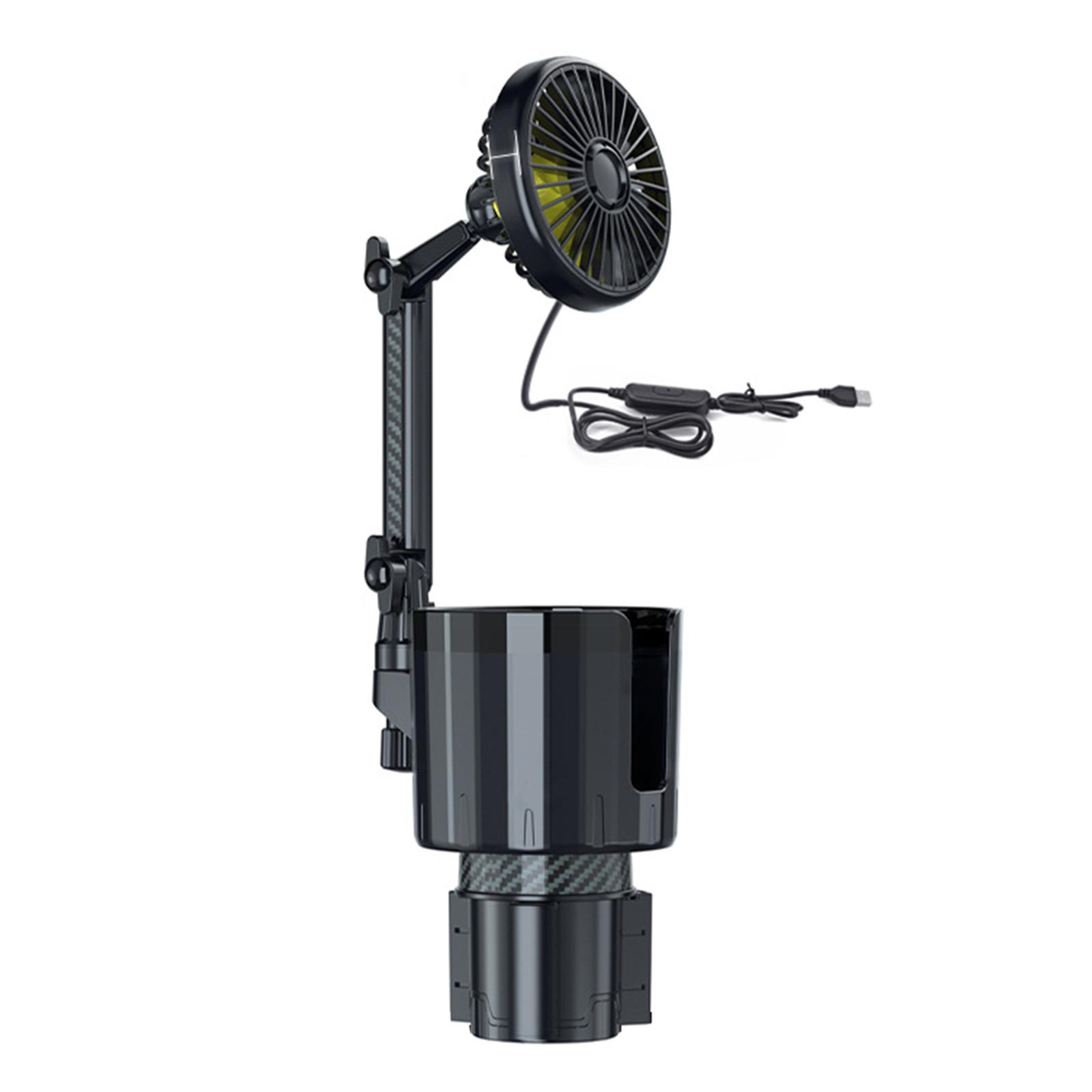 

Автомобильный вентилятор, легкое крепление для подстаканника, регулируемая скорость, вращение на 360 градусов, для путешествий, мощный USB-вентилятор A