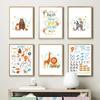Animal World Map Alphabet Count Number Wall Art Canvas Painting Nordic Posters And Prints Kids Wall Pictures For Baby Room Decor