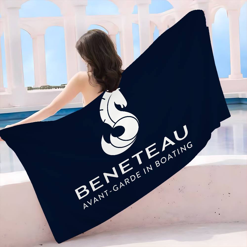 B-BENETEAUS Logo Beach Towel Colorful Bath Towels for Girl Microfiber Quick Dry Sand Free Beach Yoga Spa Gym Pool