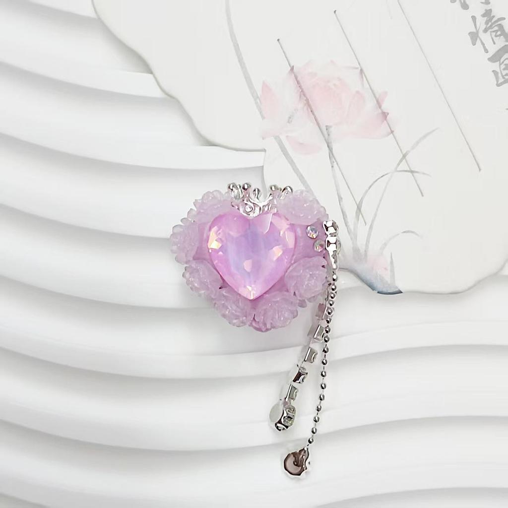 Color-Changing Heart Flower Crown Bead Phone & Bag Chain Accessory